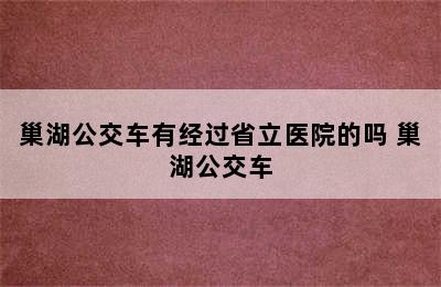 巢湖公交车有经过省立医院的吗 巢湖公交车